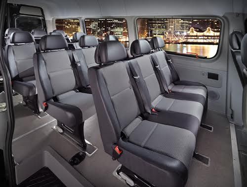 14 passenger sprinter van interior with bench seating