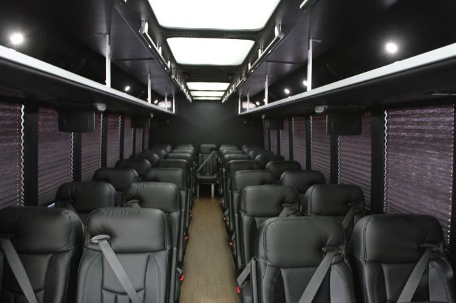 40 passenger shuttle bus cabin aisle and overhead lighting