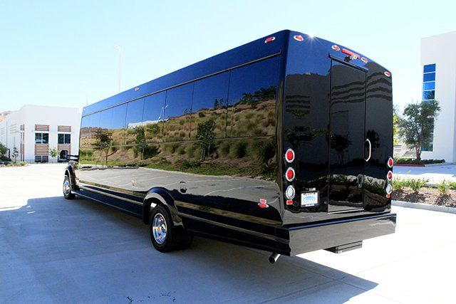 Ford F550 shuttle bus rear exterior view