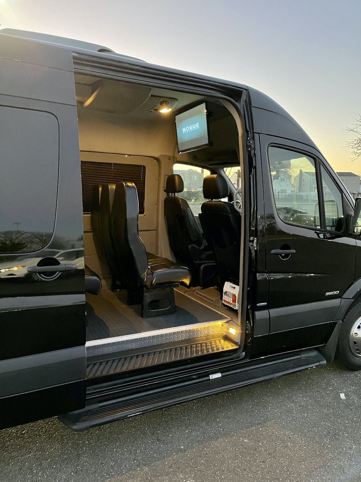 Mercedes Sprinter cabin entry and front seating