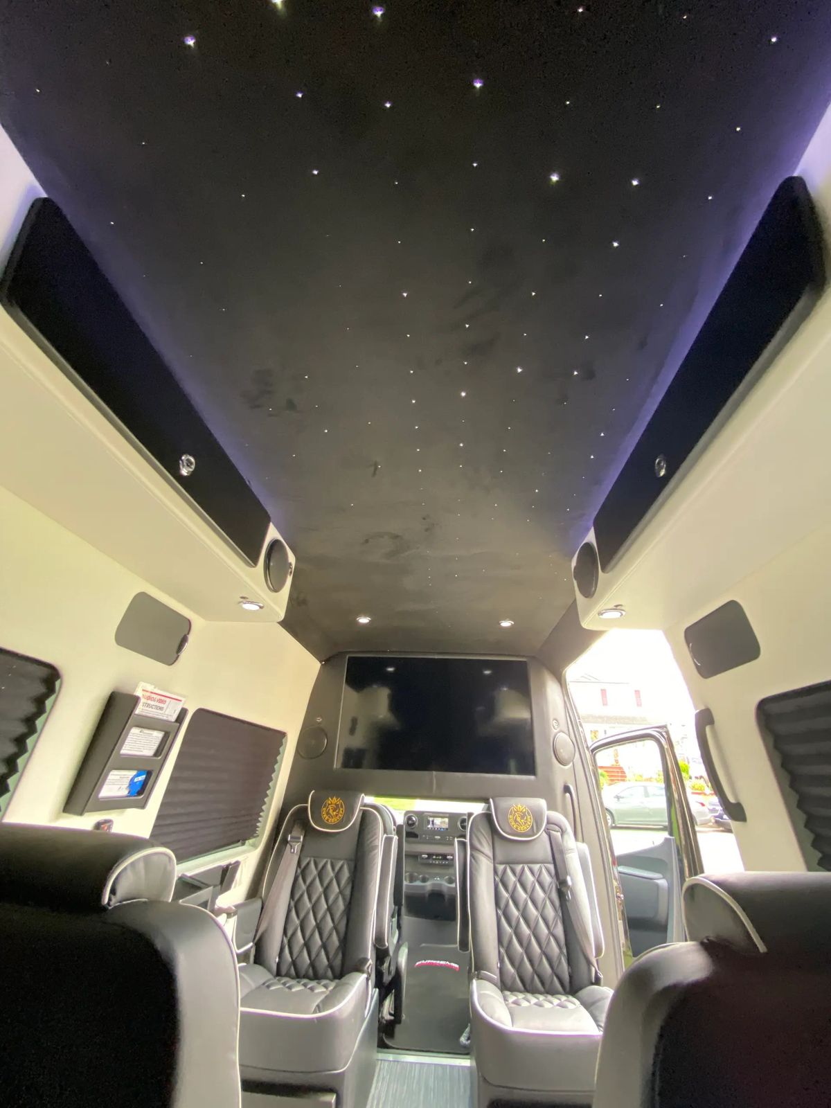 Mercedes Sprinter interior starlight headliner and rear seating